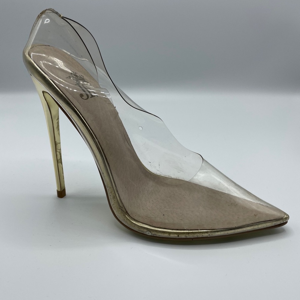 Elegant Gold and Clear Heels